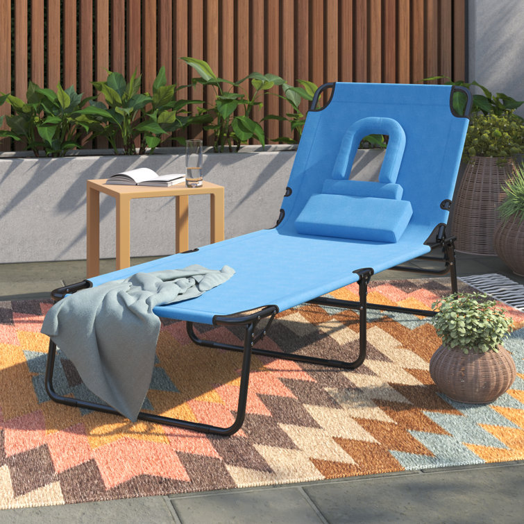 Outdoor lounge chair with best sale face hole